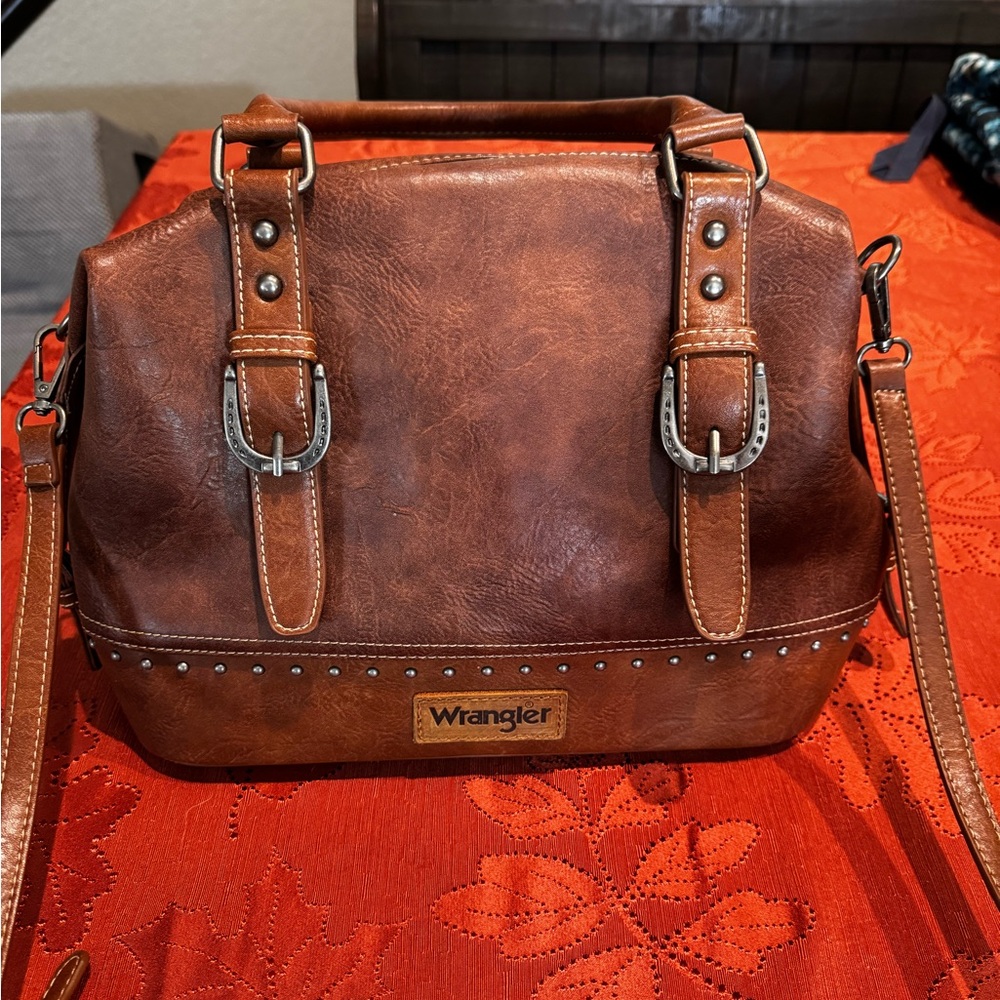 Wrangler Tan Leather Women's Satchel